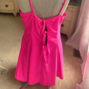 Barbie Pink— Skater Dress— Tie Back— L